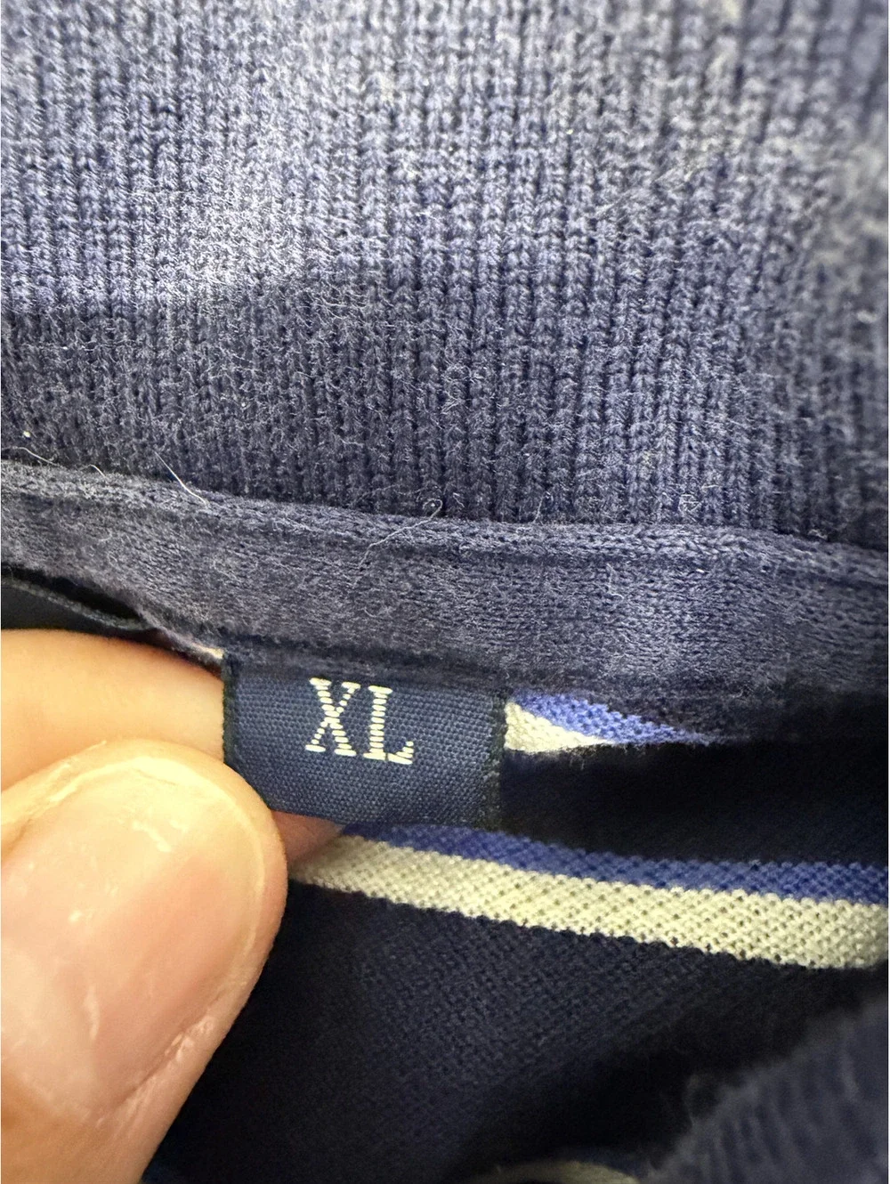Ralph Lauren Polo Golf Men's XL Navy Blue Striped Polo Shirt